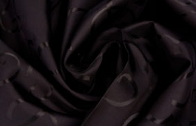 ткань подкладочная поливискоза twill, 90гр/м2, 52пэ/48вкс, 146см, черный жаккард узор/s580, (50м) ks купить в Новосибирске.